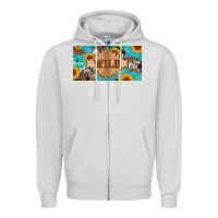 Dove Grey western wild and sunflower leopard turquoise cowhide licanse plate Zipper Hoodie - Artiststas