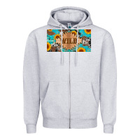 Heather Grey western wild and sunflower leopard turquoise cowhide licanse plate Zipper Hoodie - Artiststas