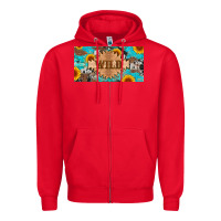 Red western wild and sunflower leopard turquoise cowhide licanse plate Zipper Hoodie - Artiststas