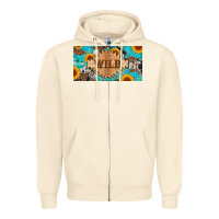 Sandshell western wild and sunflower leopard turquoise cowhide licanse plate Zipper Hoodie - Artiststas