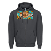 Smoke western wild and sunflower leopard turquoise cowhide licanse plate Zipper Hoodie - Artiststas