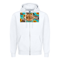 White western wild and sunflower leopard turquoise cowhide licanse plate Zipper Hoodie - Artiststas