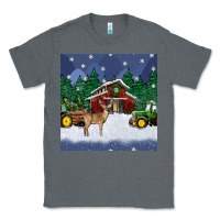 Charcoal Heather christmas town and farm tractor seamless pattern Classic Tee - BundleAndBundleShop