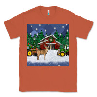 Copper christmas town and farm tractor seamless pattern Classic Tee - BundleAndBundleShop