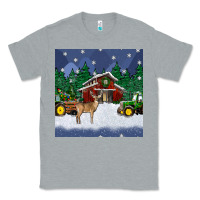 Heather Grey christmas town and farm tractor seamless pattern Classic Tee - BundleAndBundleShop
