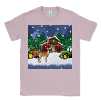 Lilac christmas town and farm tractor seamless pattern Classic Tee - BundleAndBundleShop
