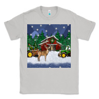 Moon Dust christmas town and farm tractor seamless pattern Classic Tee - BundleAndBundleShop