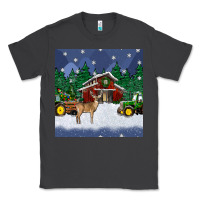 Smoke christmas town and farm tractor seamless pattern Classic Tee - BundleAndBundleShop