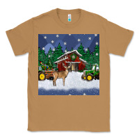Toasted Coconut christmas town and farm tractor seamless pattern Classic Tee - BundleAndBundleShop