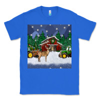 True Royal christmas town and farm tractor seamless pattern Classic Tee - BundleAndBundleShop