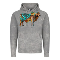 Cloud Rock brahman bull gemstone turquoise and sunflower Vintage Hoodie - RanaPortraitStore