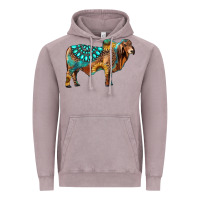 Vintage Zinc brahman bull gemstone turquoise and sunflower Vintage Hoodie - RanaPortraitStore