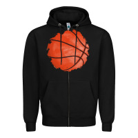 Black basketball patch Zipper Hoodie - AdoDesignShop