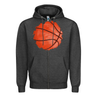 Charcoal Heather basketball patch Zipper Hoodie - AdoDesignShop