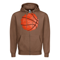 Chestnut basketball patch Zipper Hoodie - AdoDesignShop