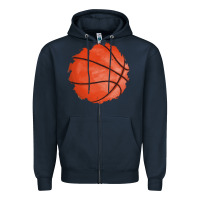 Navy basketball patch Zipper Hoodie - AdoDesignShop