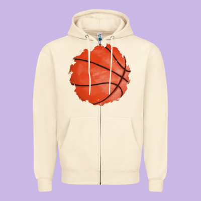Basketball Patch Zipper Hoodie Designed By Adodesignshop