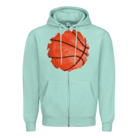 Seafoam basketball patch Zipper Hoodie - AdoDesignShop