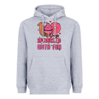 Heather Grey 100 days sprinkled with fun Heavyweight Hoodie - MaliasSmallBusiness