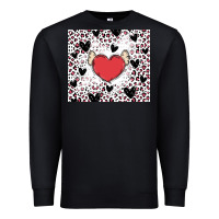 Black valentine's day hearts Premium Sweatshirt - MaliasSmallBusiness