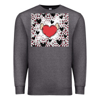 Charcoal Heather valentine's day hearts Premium Sweatshirt - MaliasSmallBusiness