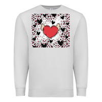 Dove Grey valentine's day hearts Premium Sweatshirt - MaliasSmallBusiness