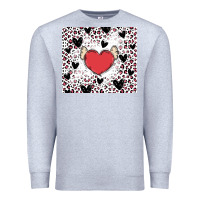 Heather Grey valentine's day hearts Premium Sweatshirt - MaliasSmallBusiness