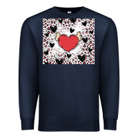 Navy valentine's day hearts Premium Sweatshirt - MaliasSmallBusiness