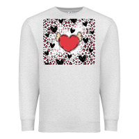 Oatmeal Heather valentine's day hearts Premium Sweatshirt - MaliasSmallBusiness