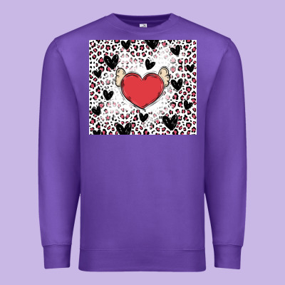 Valentine's Day Hearts Premium Sweatshirt Designed By Maliassmallbusiness