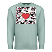 Seafoam valentine's day hearts Premium Sweatshirt - MaliasSmallBusiness