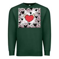 Sports Green valentine's day hearts Premium Sweatshirt - MaliasSmallBusiness