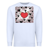 White valentine's day hearts Premium Sweatshirt - MaliasSmallBusiness
