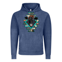 Vintage Denim black angus cowhide aztec Vintage Hoodie - JahusDesignShop