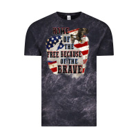 Cloud Black Home of the free because of the brave 4th of july Vintage Tee - CowGirlArtShop