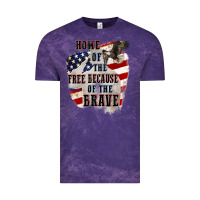 Cloud Purple Home of the free because of the brave 4th of july Vintage Tee - CowGirlArtShop