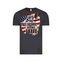 Vintage Black Home of the free because of the brave 4th of july Vintage Tee - CowGirlArtShop