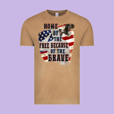 Home Of The Free Because Of The Brave 4th Of July Vintage Tee Designed By Cowgirlartshop
