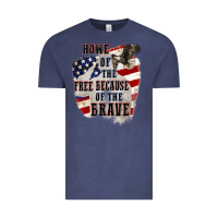 Vintage Denim Home of the free because of the brave 4th of july Vintage Tee - CowGirlArtShop