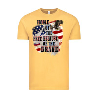 Vintage Mustard Home of the free because of the brave 4th of july Vintage Tee - CowGirlArtShop