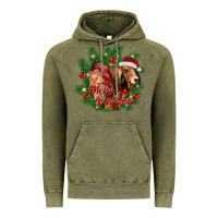 Vintage Olive merry Christmas brahman bull Vintage Hoodie - RanaPortraitStore