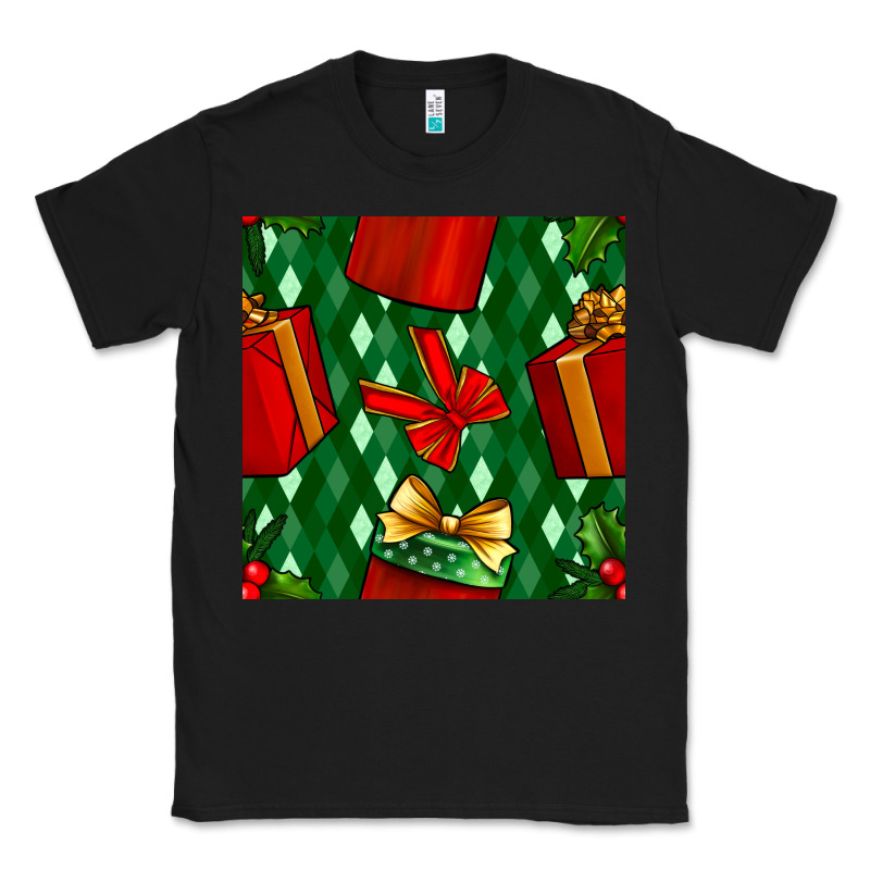 Christmas Surprise Gift Box Seamless Pattern Classic Tee by BundleAndBundleShop | Teevron