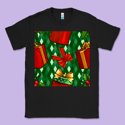 Christmas Surprise Gift Box Seamless Pattern Classic Tee Designed By Bundleandbundleshop