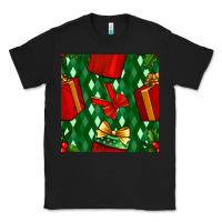 Black christmas surprise gift box seamless pattern Classic Tee - BundleAndBundleShop
