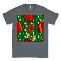 Charcoal Heather christmas surprise gift box seamless pattern Classic Tee - BundleAndBundleShop