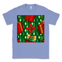 Colony Blue christmas surprise gift box seamless pattern Classic Tee - BundleAndBundleShop