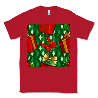 Red christmas surprise gift box seamless pattern Classic Tee - BundleAndBundleShop