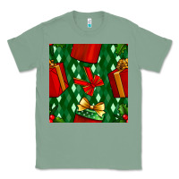 Sage christmas surprise gift box seamless pattern Classic Tee - BundleAndBundleShop