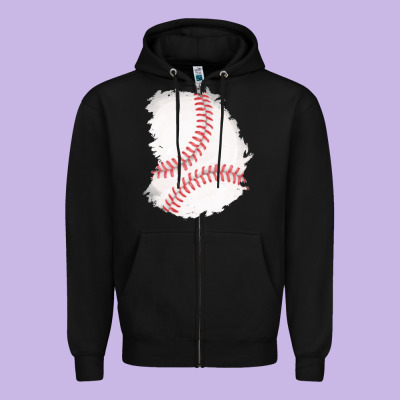 Baseball Patch Zipper Hoodie Designed By Adodesignshop