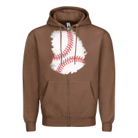 Chestnut baseball patch Zipper Hoodie - AdoDesignShop